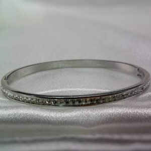 Crystal Line - Stainless Steel Bangle β Pure Elegance β¨
